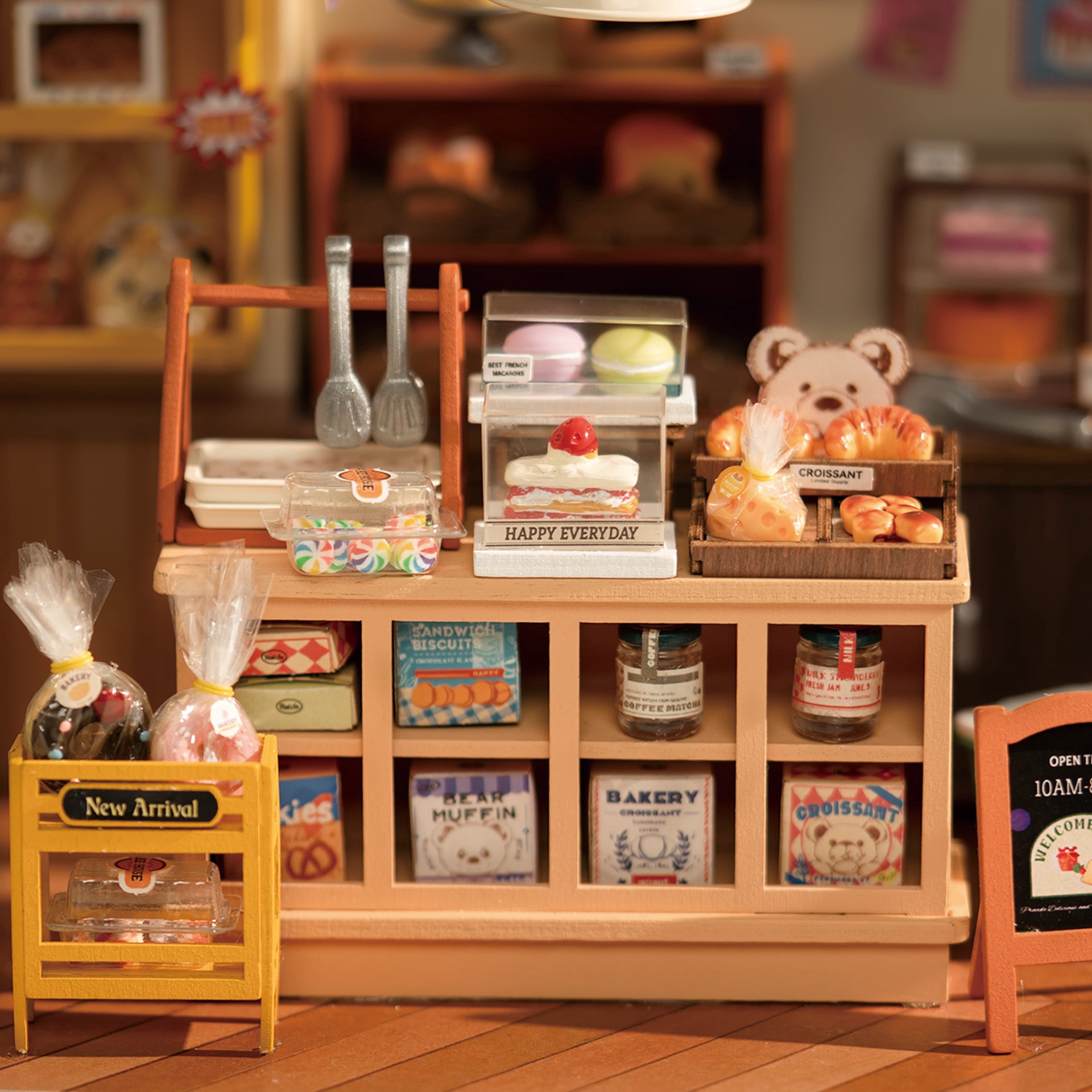 slide 2 of 14, Robotime Rolife Becka's Baking House Diy Miniature House Kit, 6.18 in x 5.87 in x 8.46 in