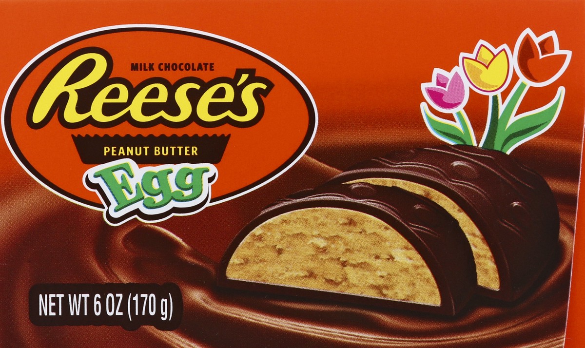 slide 4 of 10, REESE'S Milk Chocolate Peanut Butter Creme Egg Candy, Easter, 6 oz, Gift Box, 6 oz