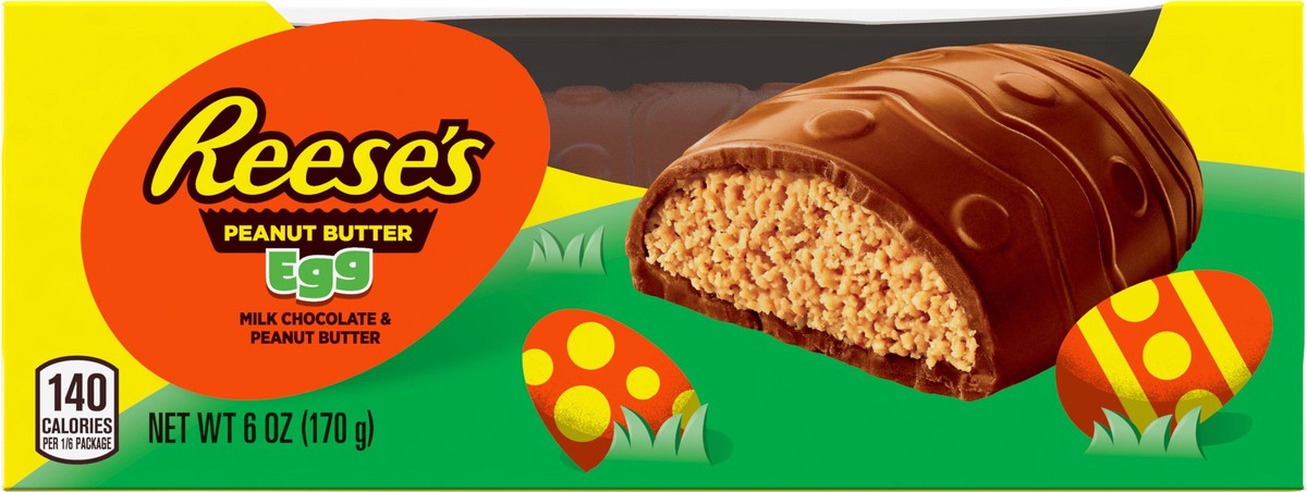 slide 1 of 10, REESE'S Milk Chocolate Peanut Butter Creme Egg Candy, Easter, 6 oz, Gift Box, 6 oz