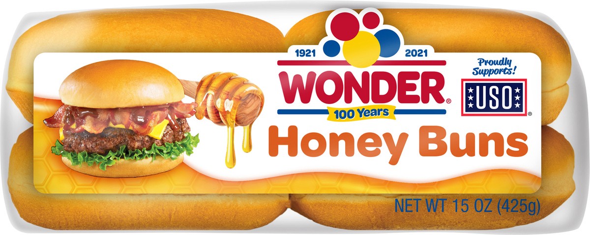 slide 4 of 8, Wonder Soft & Sweet Honey Buns 8 ea, 8 ct