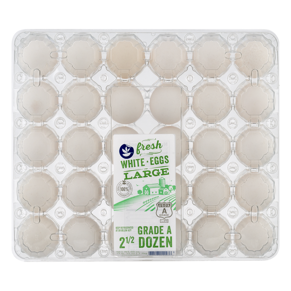 slide 1 of 1, Giant White Eggs Grade A Large, 2.5 doz