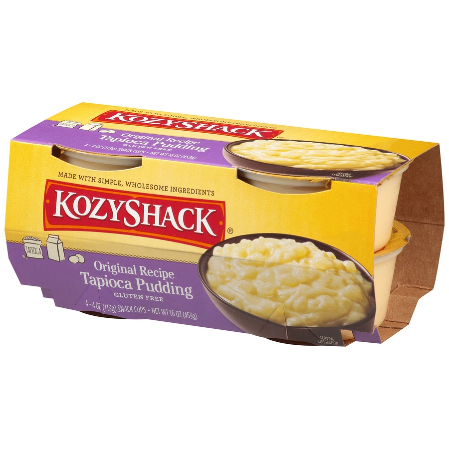 slide 3 of 8, Kozy Shack Original Recipe Tapioca Pudding 4-4 Oz. Cups, 16 oz