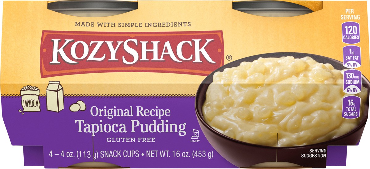 slide 9 of 13, Kozy Shack Original Recipe Tapioca Pudding 4-pack, 16 oz, 4 oz