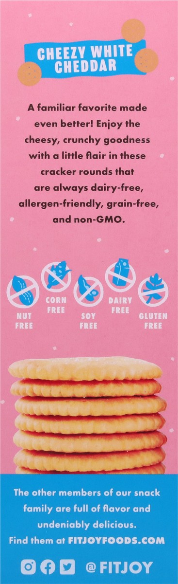 slide 10 of 16, FitJoy Grain Free Cheezy White Cheddar Cracker Rounds 8 oz, 8 oz