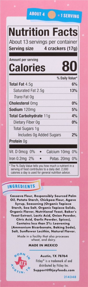 slide 3 of 16, FitJoy Grain Free Cheezy White Cheddar Cracker Rounds 8 oz, 8 oz
