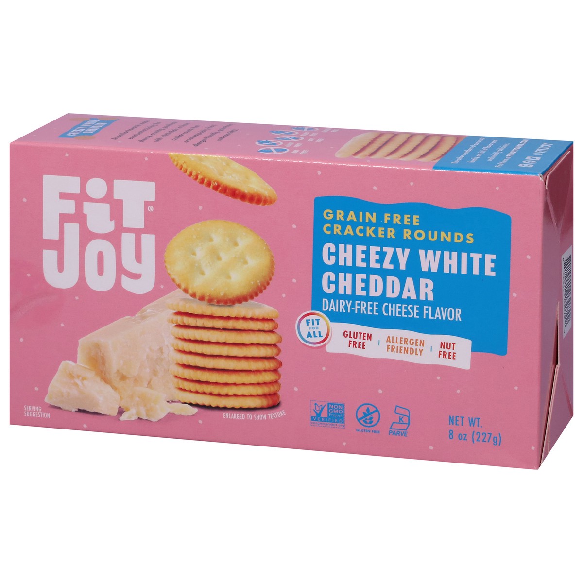 slide 4 of 16, FitJoy Grain Free Cheezy White Cheddar Cracker Rounds 8 oz, 8 oz
