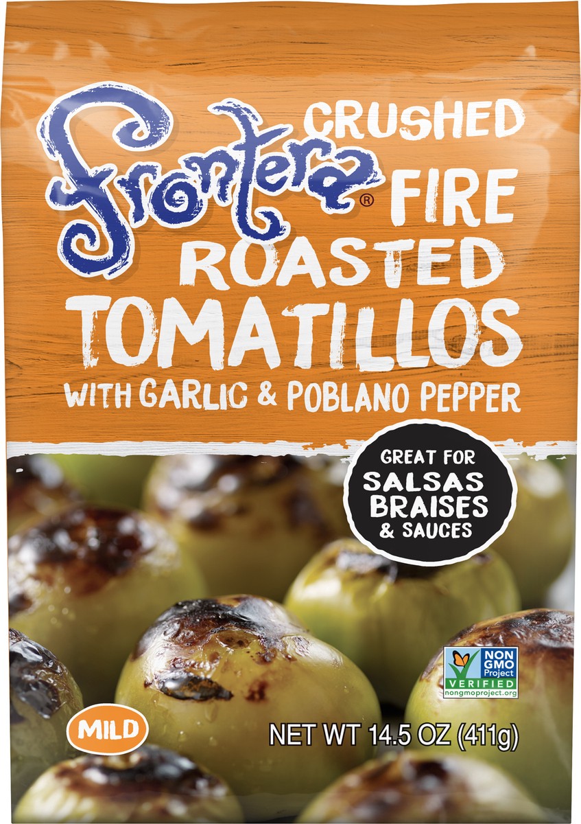 slide 9 of 9, Frontera Mild Crushed Fire Roasted Tomatillos with Garlic & Poblano Pepper 14.5 oz, 14.5 oz