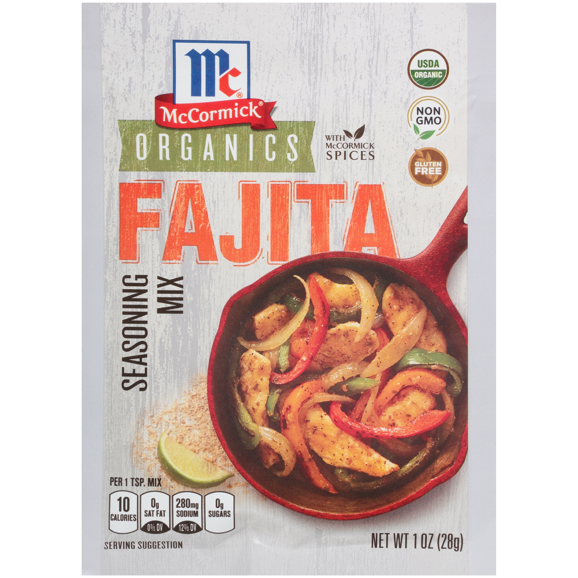 slide 1 of 5, McCormick Organics Fajita Seasoning Mix, 1 oz