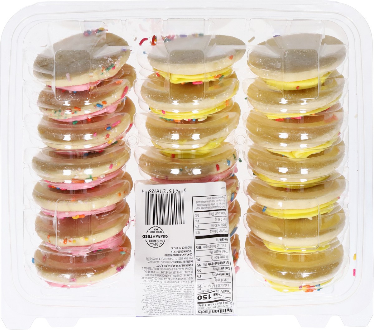 slide 10 of 12, First Street Pink & Yellow Frosted Sugar Cookies, 28.3 oz