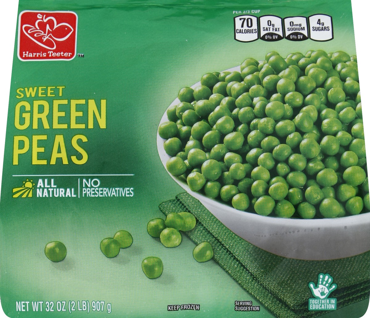 slide 5 of 5, Harris Teeter Sweet Green Peas, 32 oz