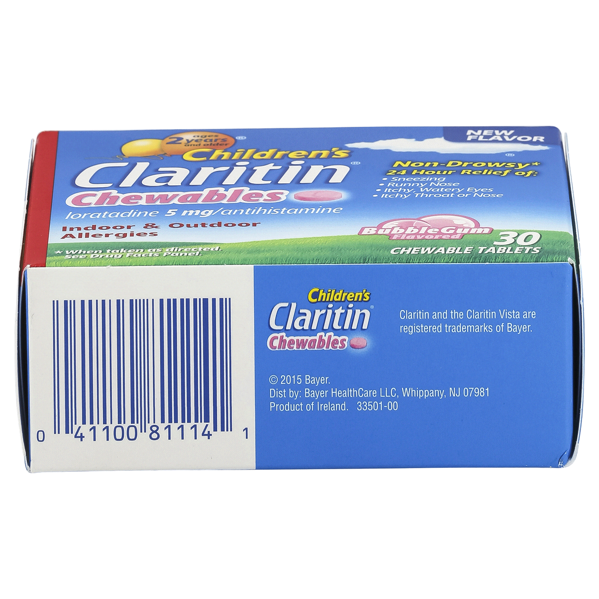 Children's Claritin 24 Hour Non Drowsy Allergy Relief Bubble Gum ...