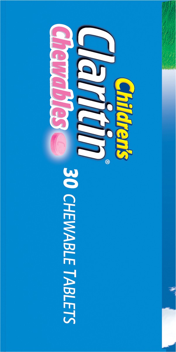 slide 6 of 6, Claritin Children's Non-Drowsy 5 mg Bubble Gum Flavored Loradatine Chewable Tablets 30 ea Box, 30 ct