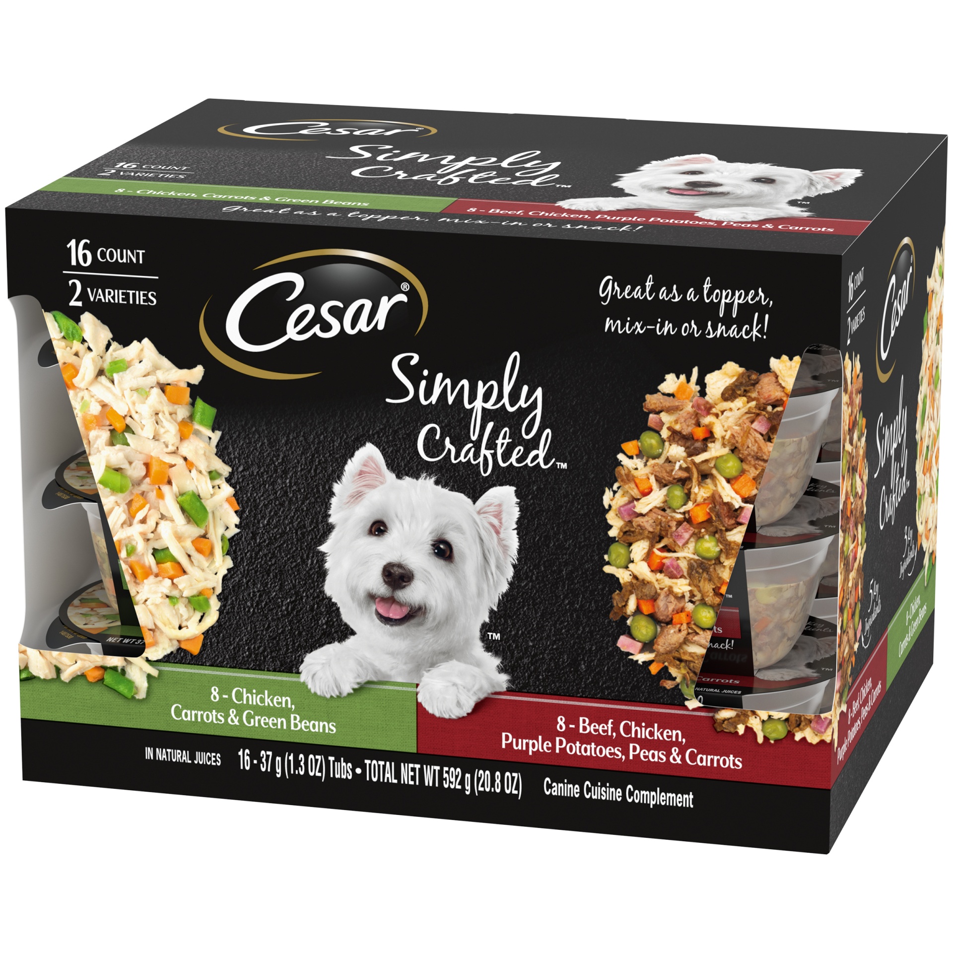 CESAR Simply Crafted Adult Wet Dog Food Meal Topper Variety Pack 1.3 oz