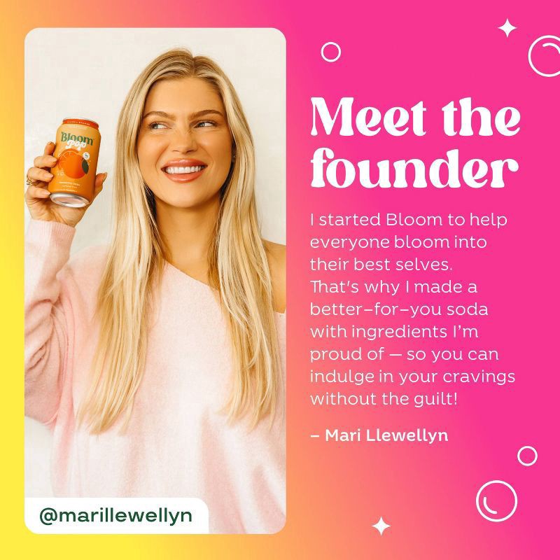 slide 6 of 8, Bloom Pop Caffeine-Free Prebiotic Raspberry Lemonade Soda 12 fl oz, 12 fl oz