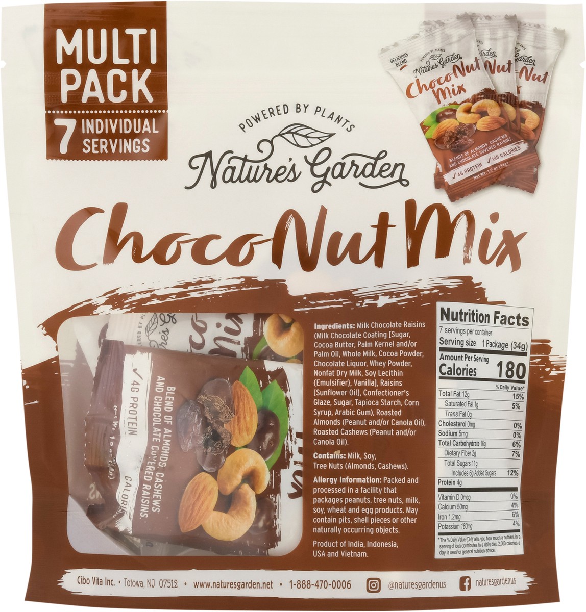 slide 2 of 13, Nature's Garden Choco Nut Mix Multi Pack 7 - 1.2 oz Bags, 7 ct
