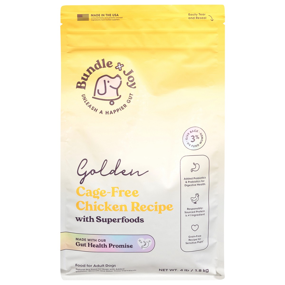 slide 2 of 4, Bundle X Joy Dog Fd Dry Gldn Chkn, 4 lb