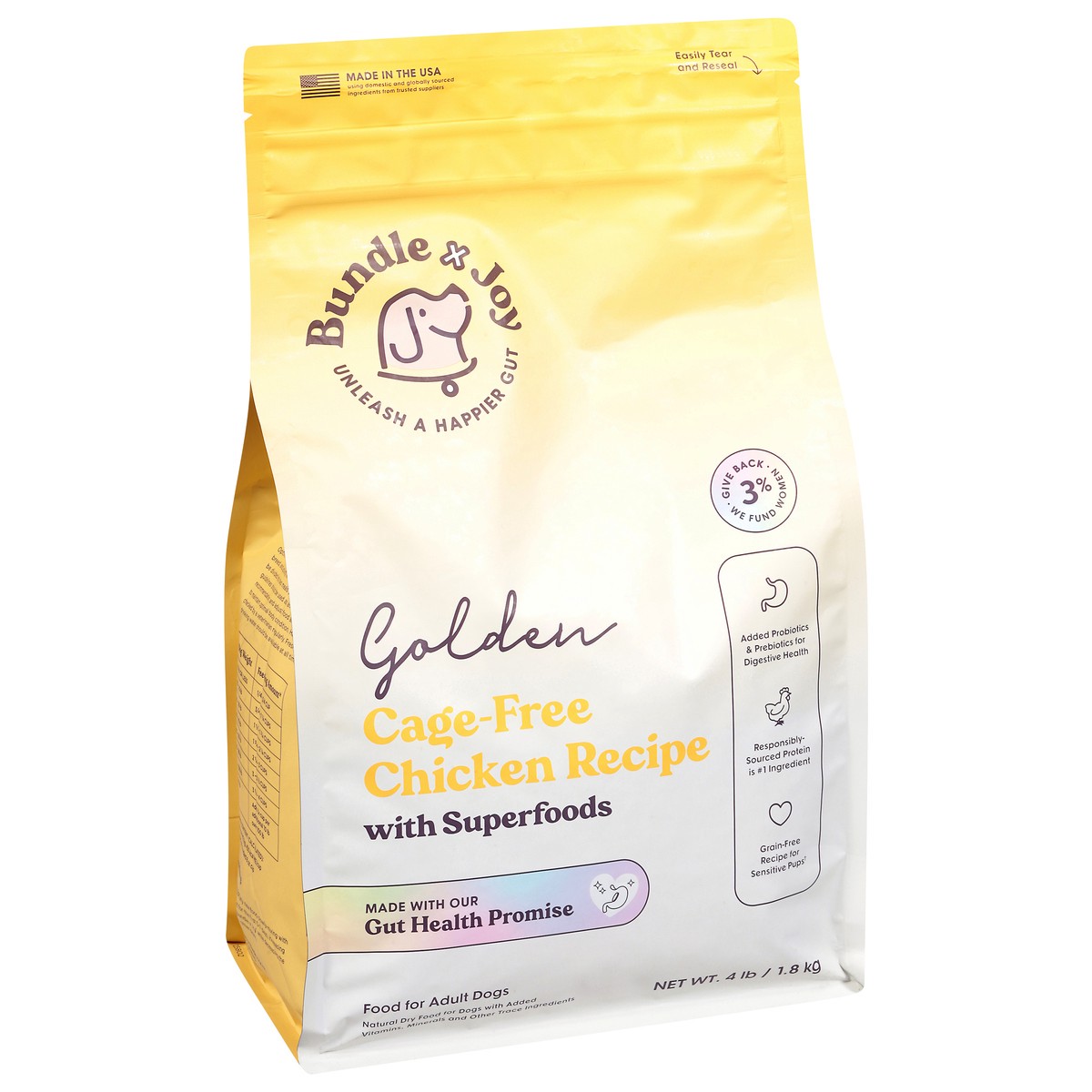 slide 3 of 4, Bundle X Joy Dog Fd Dry Gldn Chkn, 4 lb