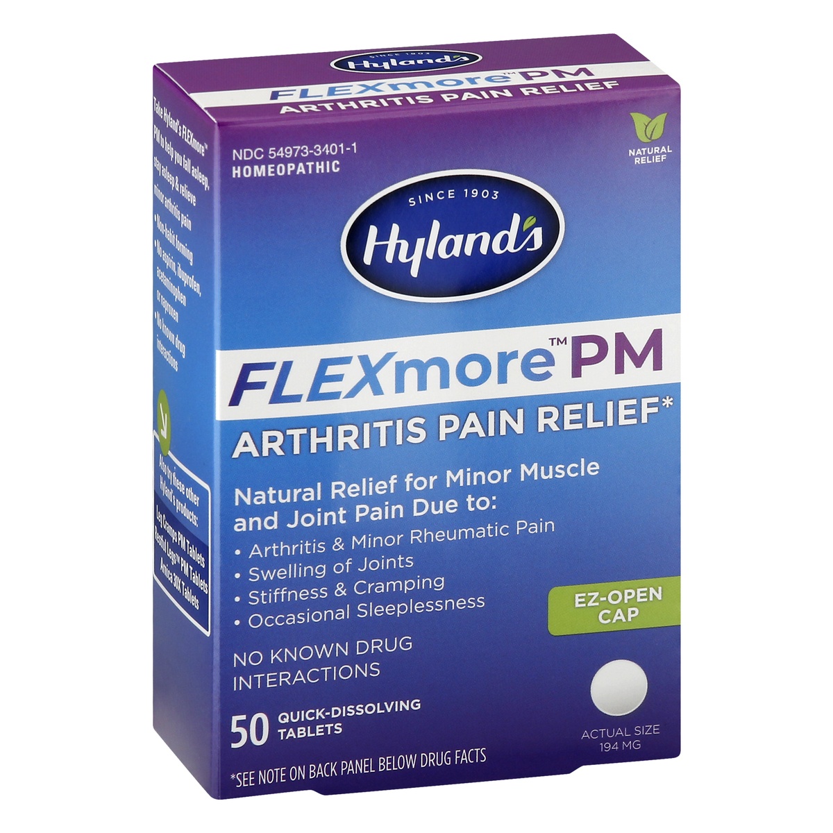 slide 2 of 9, Hyland's Homeopathic Flexmore Pm Arthritis Pain Relief Quick-Dissolving Tablets, 50 ct