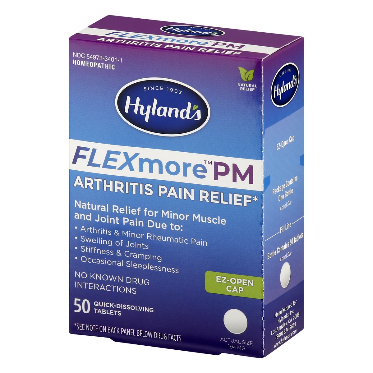 slide 3 of 9, Hyland's Homeopathic Flexmore Pm Arthritis Pain Relief Quick-Dissolving Tablets, 50 ct