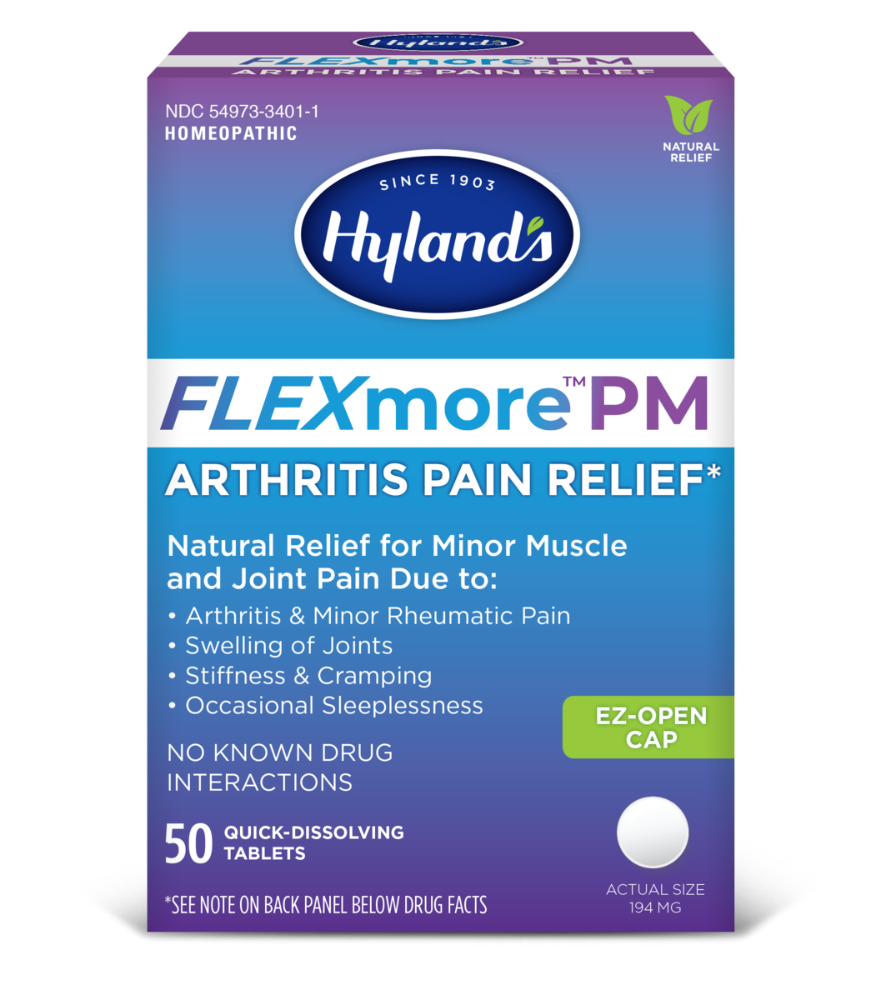 slide 1 of 9, Hyland's Homeopathic Flexmore Pm Arthritis Pain Relief Quick-Dissolving Tablets, 50 ct