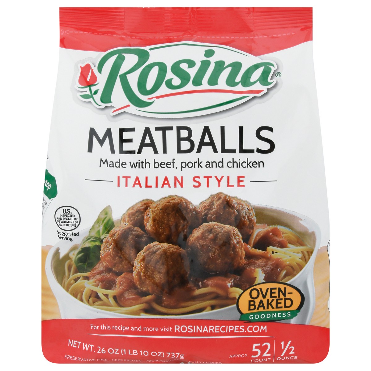 slide 6 of 14, Rosina Italian Style Meatballs 52 ea, 52 ct