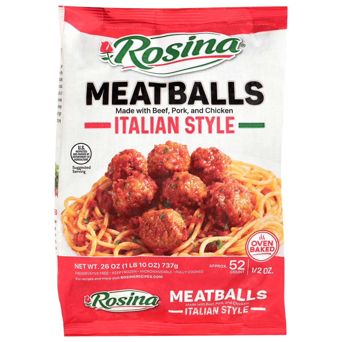 slide 1 of 14, Rosina Italian Style Meatballs 26 oz, 26 oz