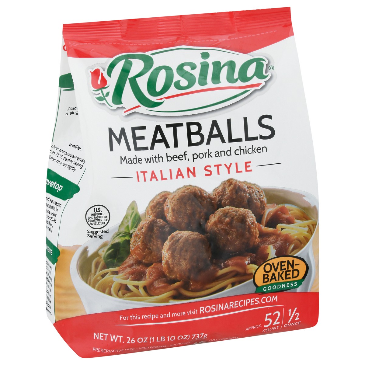 slide 7 of 14, Rosina Italian Style Meatballs 52 ea, 52 ct