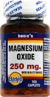 slide 1 of 1, Basic Magnesium Oxide Caplets 250Mg, 100 ct
