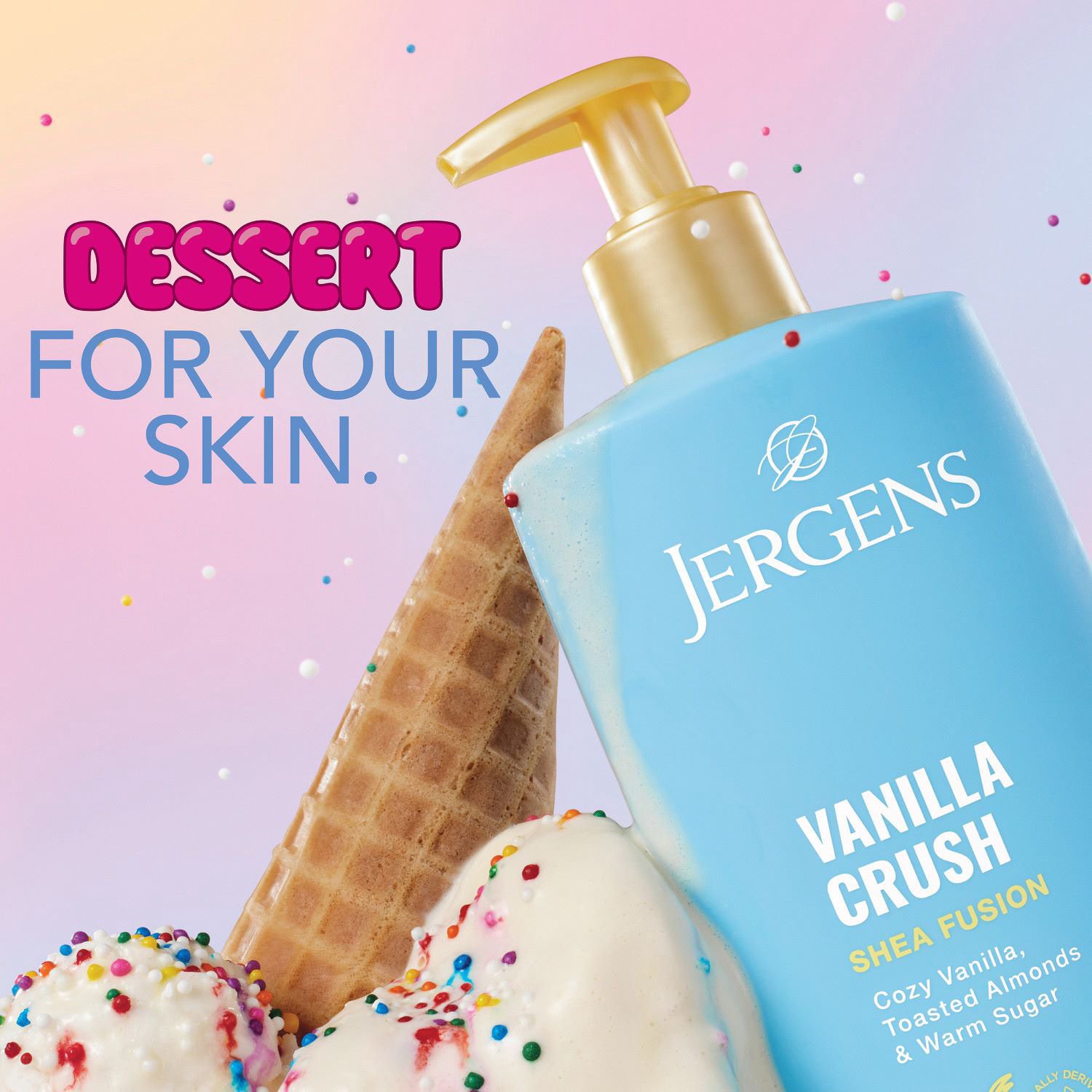 slide 3 of 7, Jergens Shea Fusion Scented Vanilla Crush Body Lotion 14 fl oz, 14 fl oz