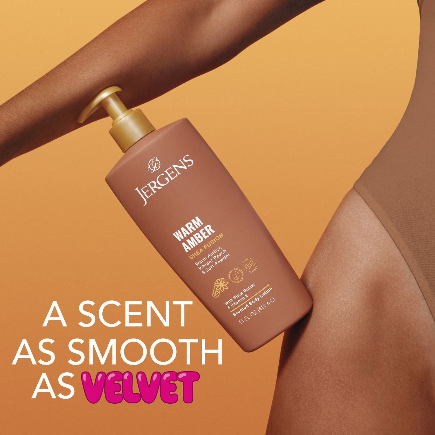 slide 4 of 7, Jergens Shea Fusion Scented Warm Amber Body Lotion 14 fl oz, 14 fl oz