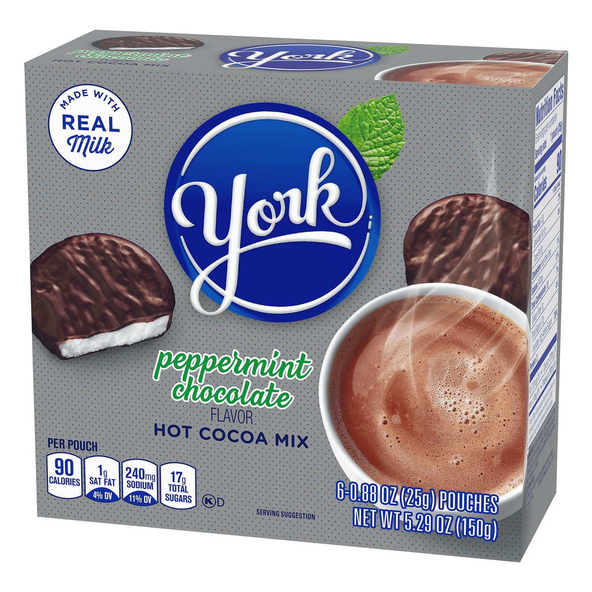 slide 7 of 10, Hershey's York Peppermint Chocolate Hot Cocoa Mix, 6 ct Packets, 6 ct