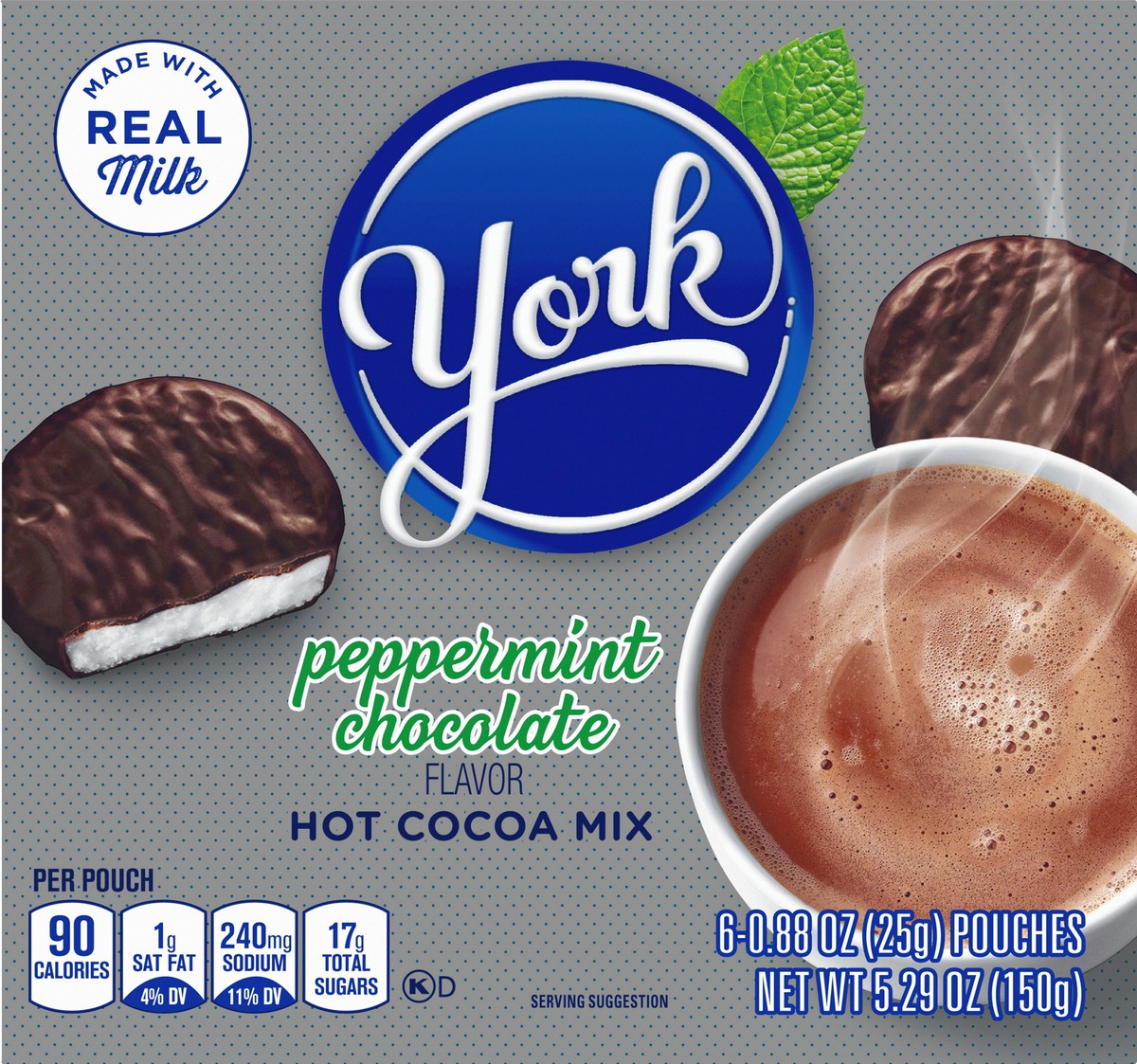 slide 6 of 10, Hershey's York Peppermint Chocolate Hot Cocoa Mix, 6 ct Packets, 6 ct