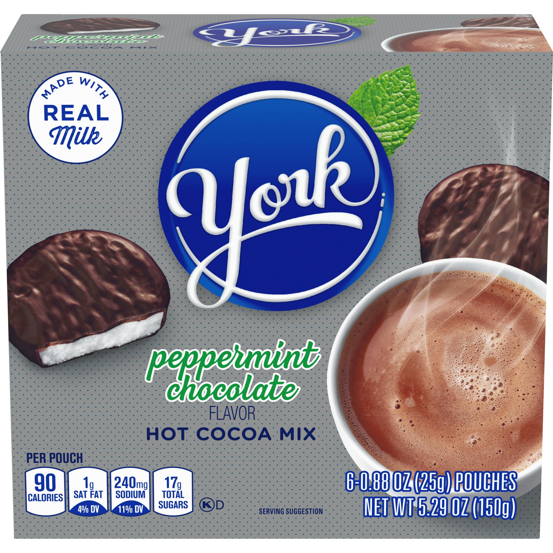 slide 1 of 1, Hershey's York Peppermint Chocolate Hot Cocoa Mix, 6 ct; 0.88 oz