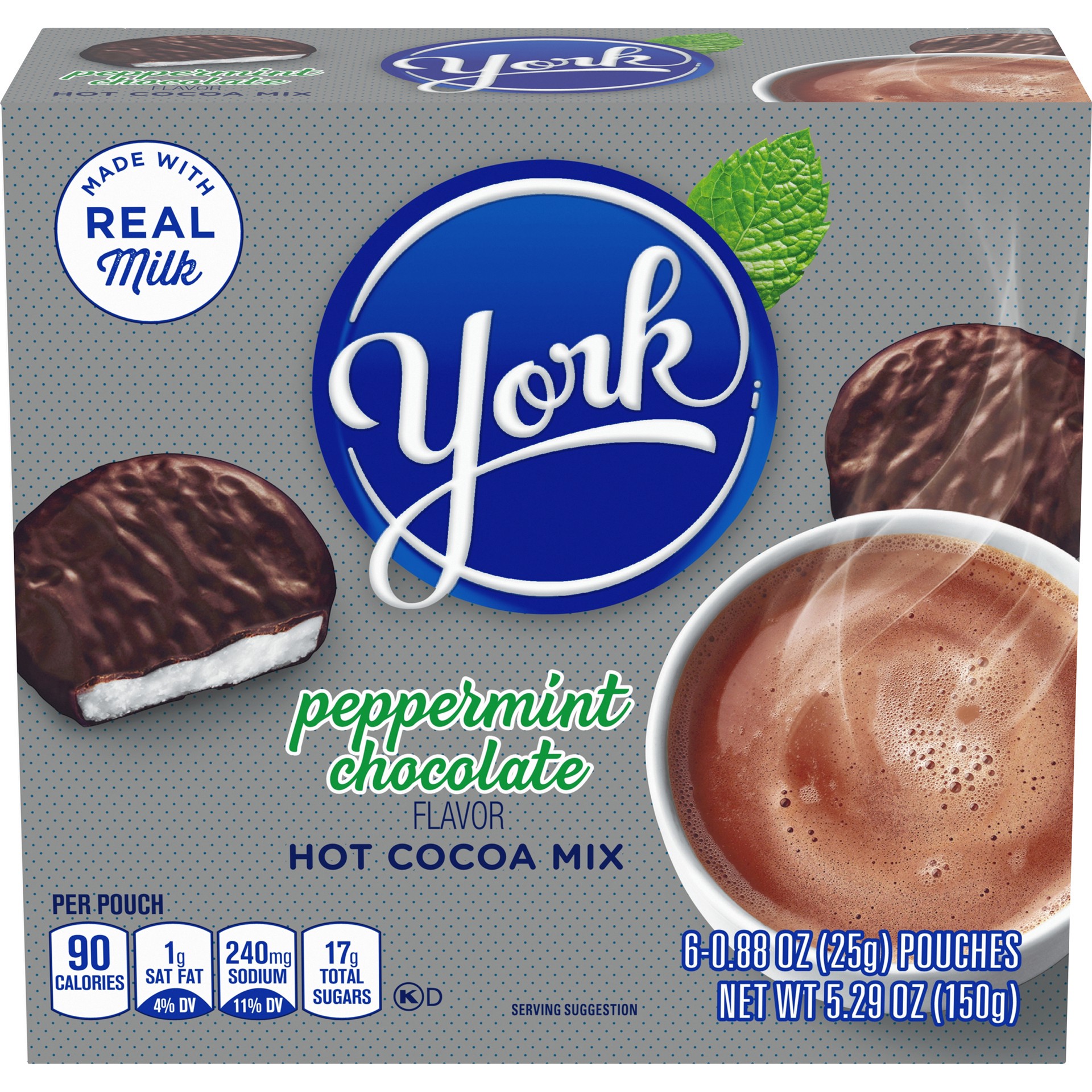 slide 1 of 10, Hershey's York Peppermint Chocolate Hot Cocoa Mix, 6 ct Packets, 6 ct