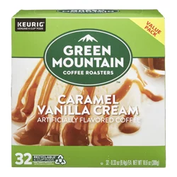 Green Mountain Coffee Roasters Caramel Vanilla Cream Keurig Single-Serve K-Cup Pods, Light Roast Coffee, 32 Count