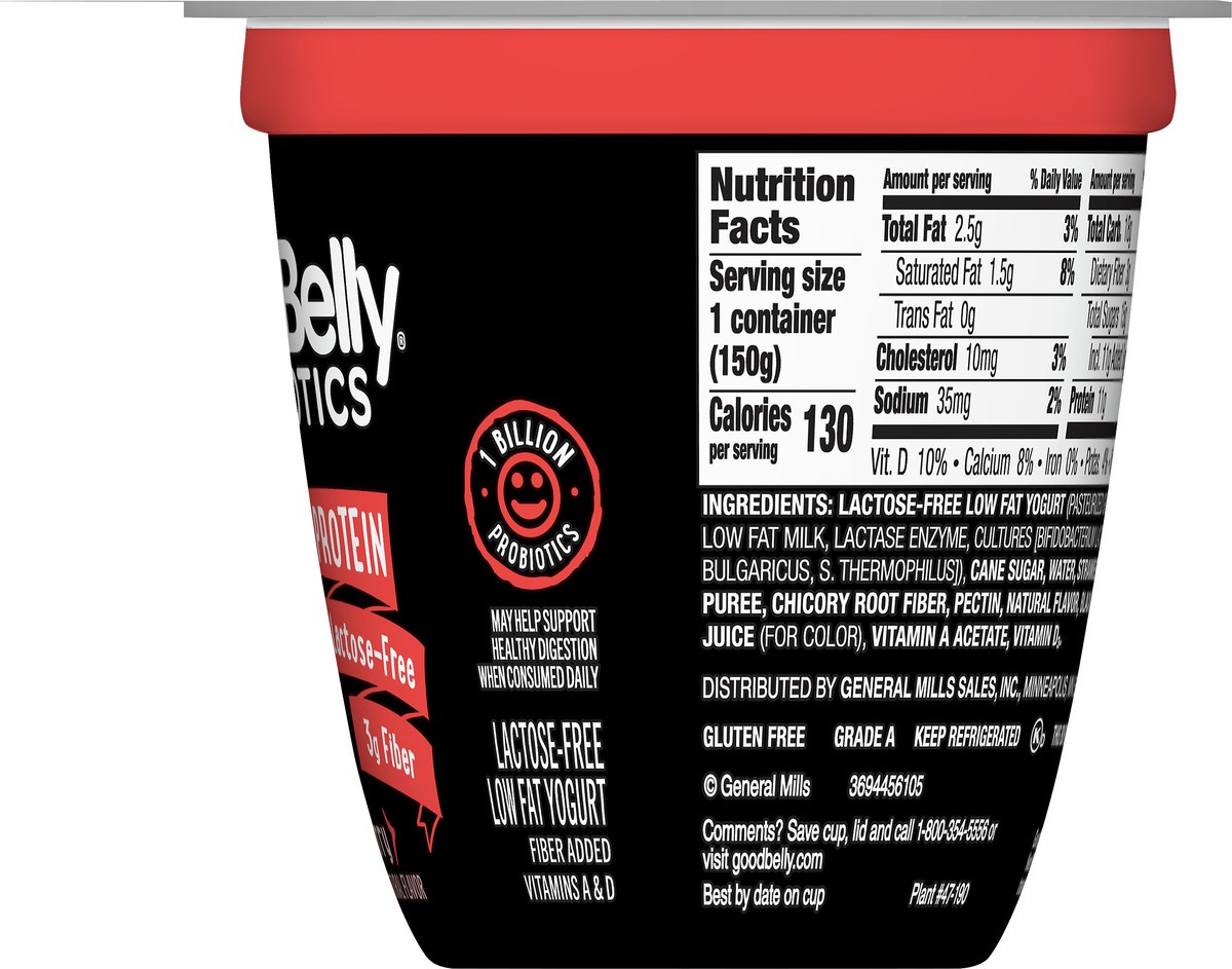 slide 8 of 9, GoodBelly Probiotics Lactose Free Low Fat Strawberry Yogurt 5.3 oz, 5.3 oz