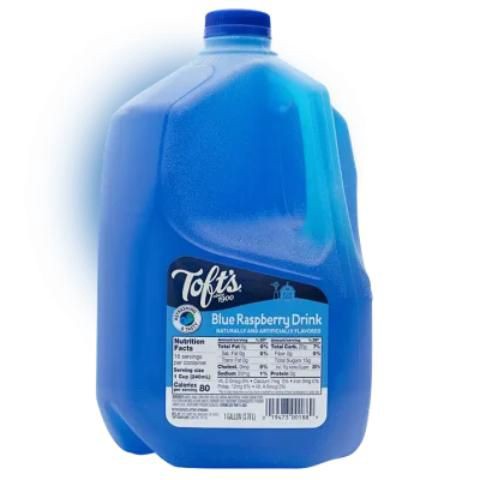slide 1 of 1, Tofts Blue Raspberry Drink Gal, 128 gal