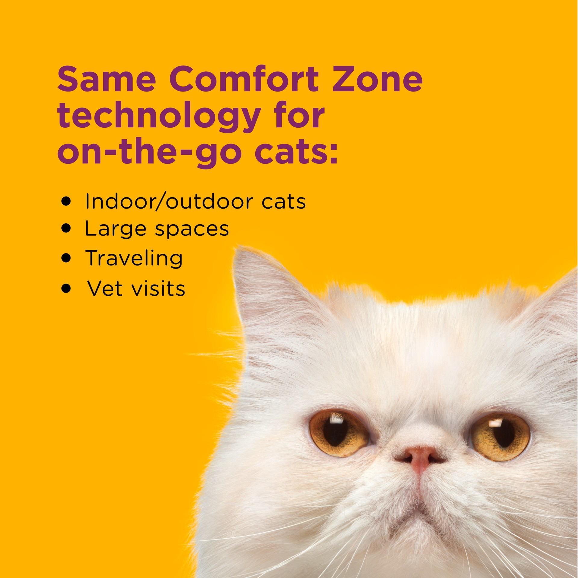 slide 3 of 7, Comfort Zone Cat Calming Pheromone Collar, Anxiety & Stress Relief Aid, Breakaway Design, White, 2 Pack, 1 ct