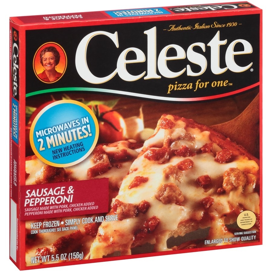 slide 1 of 1, Celeste Sausage & Pepperoni Pizza For One, 5.5 oz