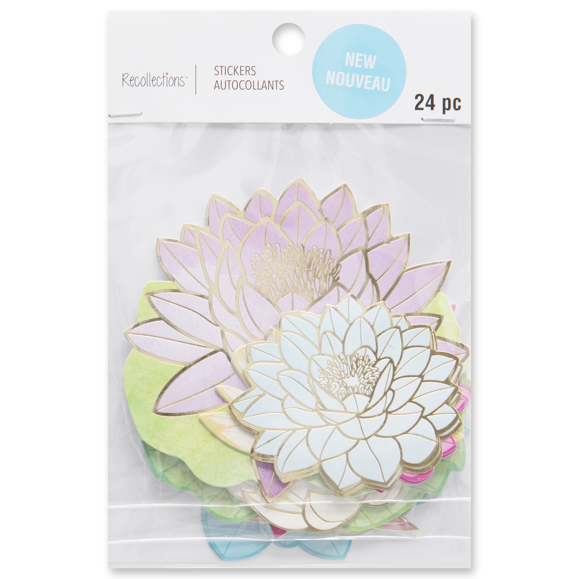 slide 5 of 5, Lotus Flower Die Cut Stickers By Recollections, 4 in x 6 in