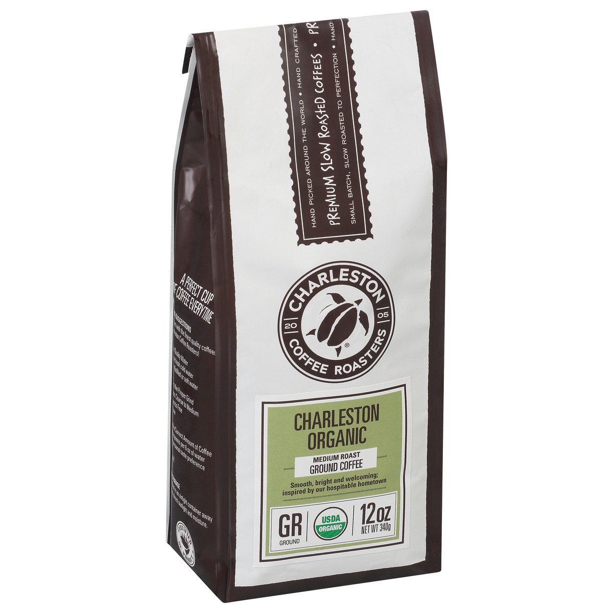 slide 1 of 10, Charleston Coffee Roasters, Charleston Organic, Medium Roast Ground Coffee - 12 oz, 12 oz