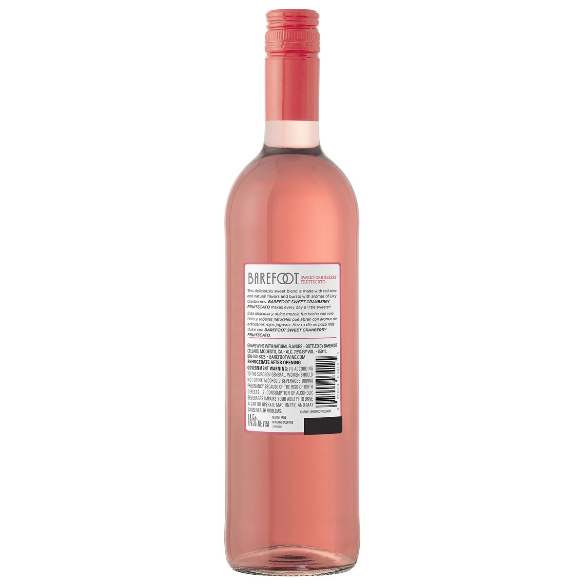 slide 3 of 3, Barefoot Fruitscato Sweet Cranberry Moscato Flavored Wine, 750 ml