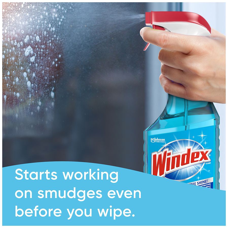 slide 2 of 5, Windex Glass Cleaner, Original Blue, Spray Bottle, 23 fl oz, 23 fl oz