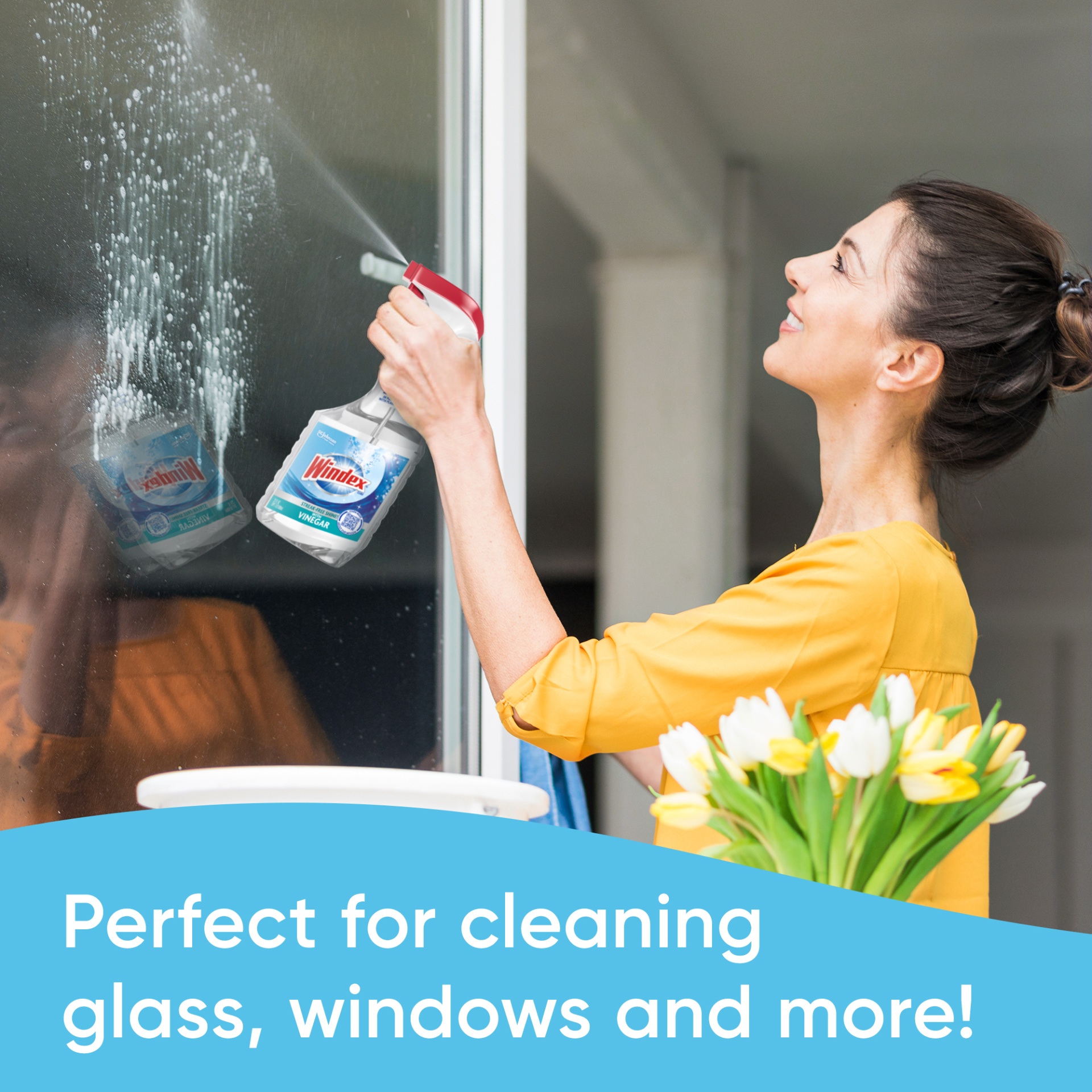 slide 5 of 7, Windex with Vinegar Glass Cleaner, Spray Bottle, 23 fl oz, 23 oz