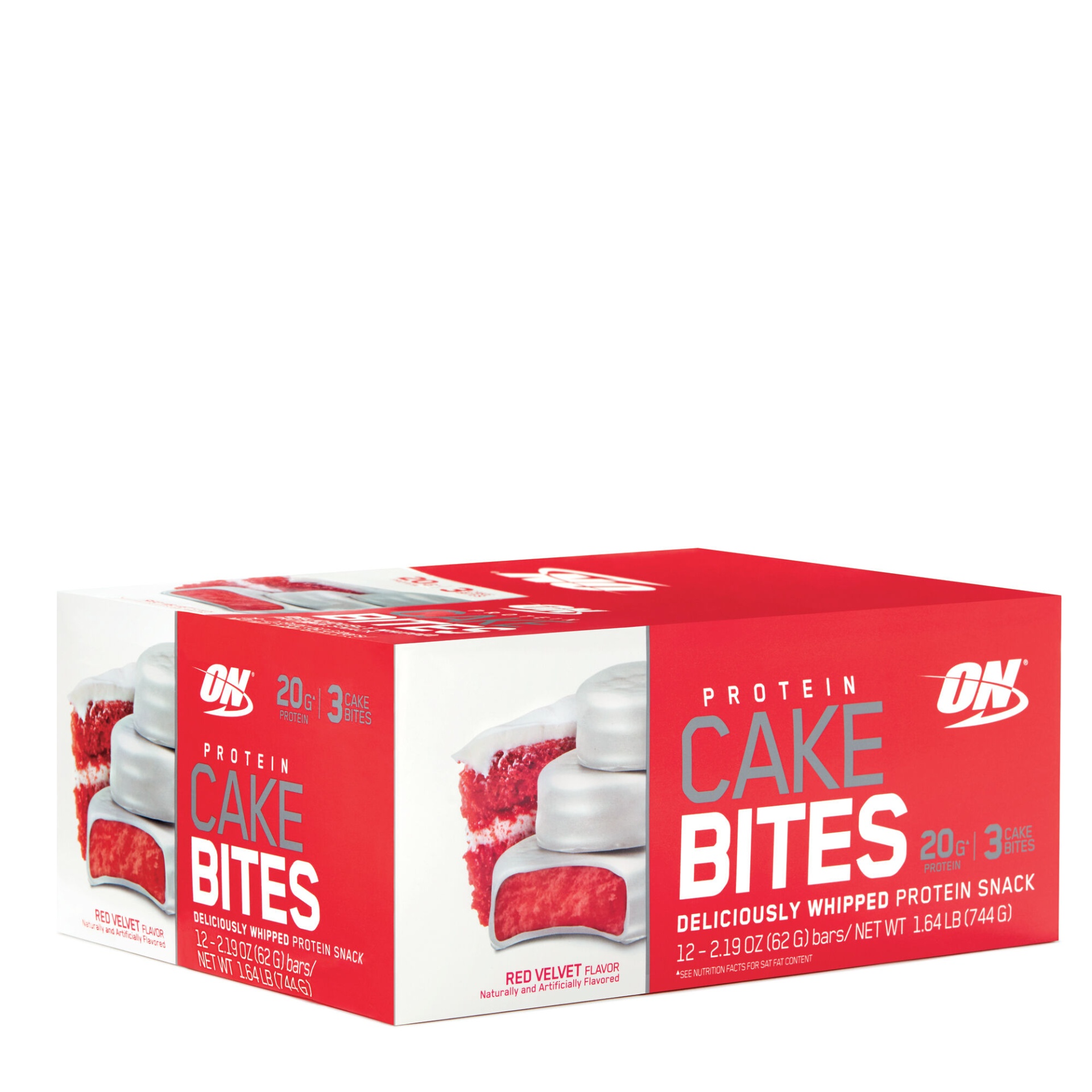 slide 1 of 1, Optimum Nutrition Protein Cake Bites - Red Velvet, 12 ct