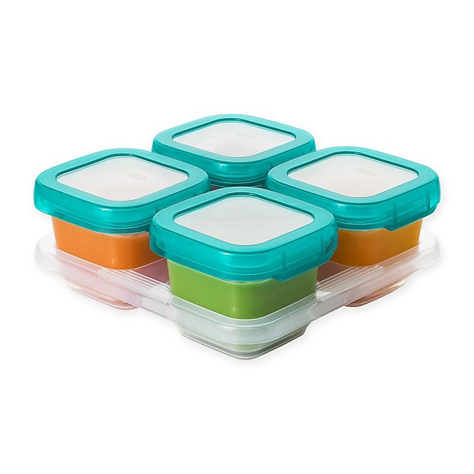 slide 1 of 1, Oxo Tot Baby Blocks 6Oz Freezer Storage Containers, 4 ct; 6 oz