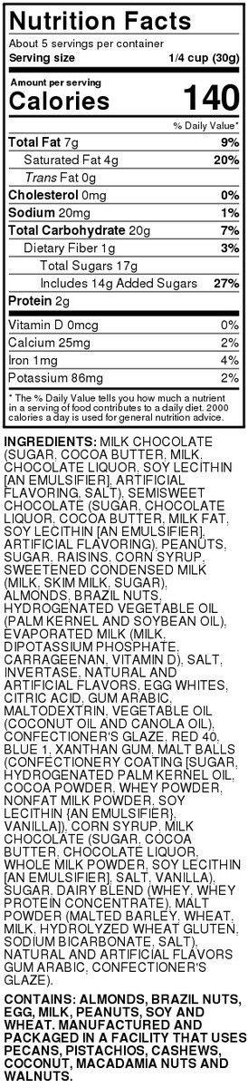 slide 2 of 3, Food Club Chocolate Bridge Mix Assorted Nuts, Fruits And Creams Covered In Real Chocolate, 5.5 oz