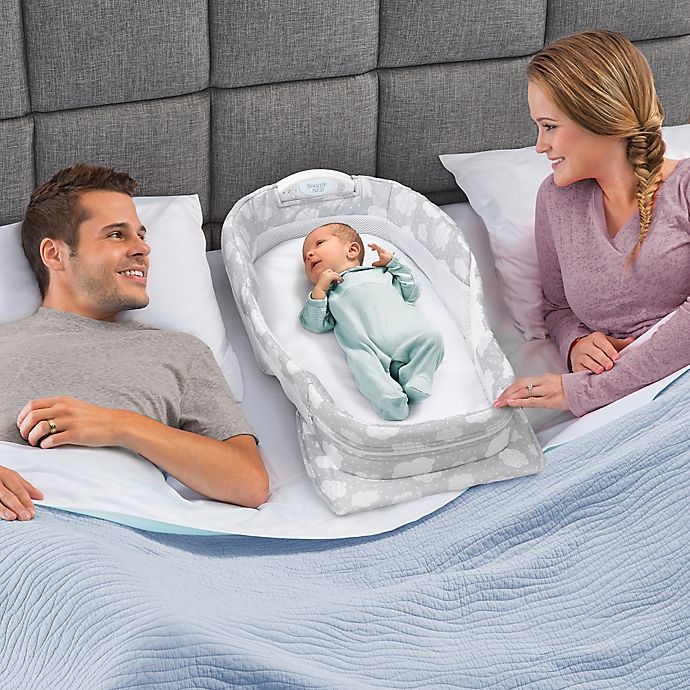 slide 5 of 5, Baby DelightSnuggle NestHarmony Portable Infant Sleeper - Silver Clouds, 1 ct