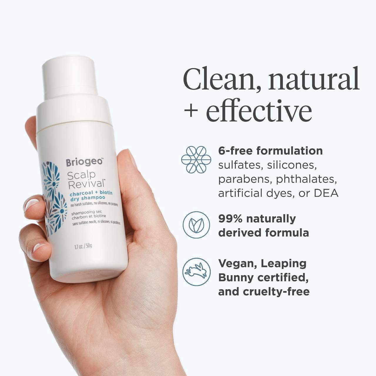 slide 9 of 9, Briogeo Scalp Revival Charcoal + Biotin Dry Shampoo 1.7 oz/ 50 mL, 