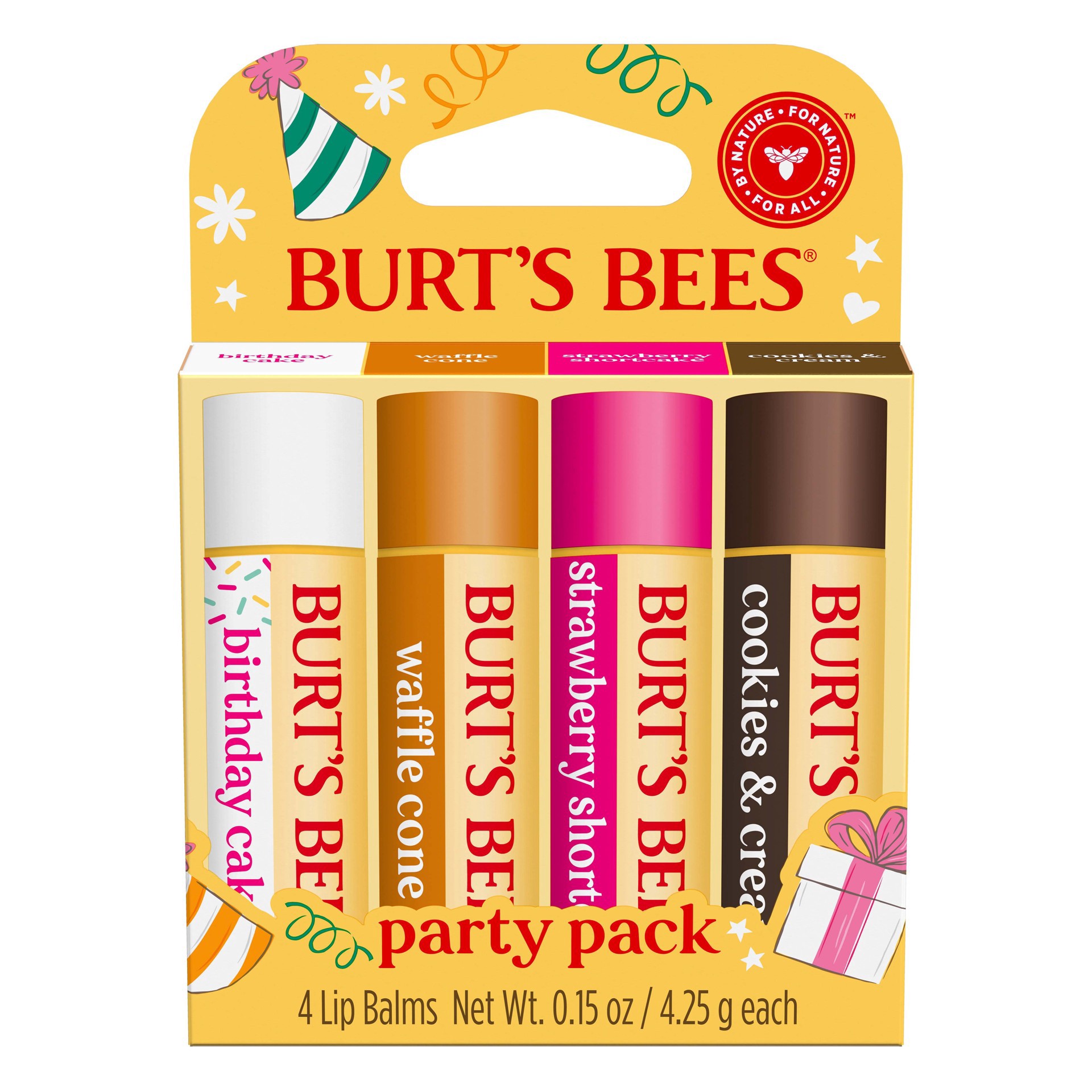 slide 1 of 1, Burt's Bees Lip Balm Party Pack, 4 Ct, 0.15 oz